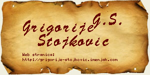 Grigorije Stojković vizit kartica
